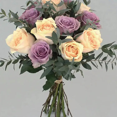 Peach & Purple Roses Bouquet